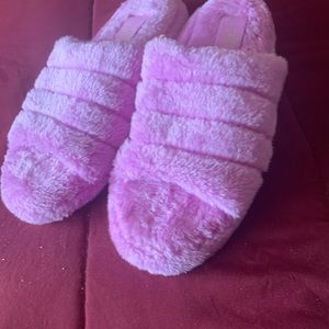 Cute furry slippers